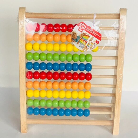 Hape Abacus Wooden Rainbow Colorful Counting Bead New Sealed Age 3+ - Picture 8 of 15